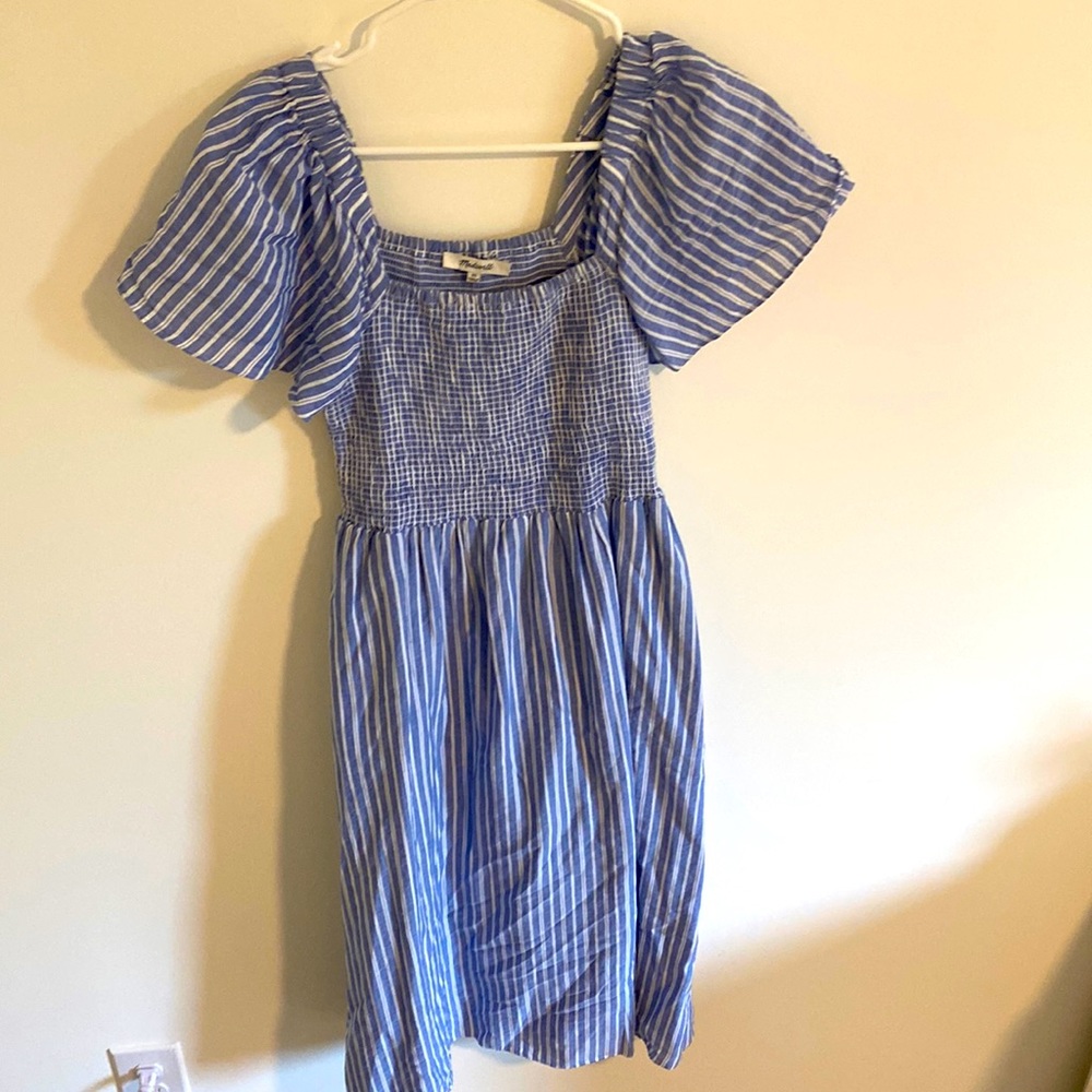 Madewell Blue Striped Midi Dress size xs
